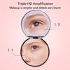 Mini Portable LED Light Makeup Mirror 3X Magnifying HD Mirror with 3 Levels of Brightness USB Charging Travel Foldable Mirror