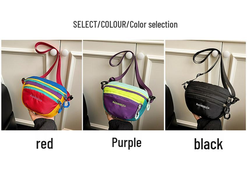 Women's Color Block Lightweight Crossbody Bag – Versatile Multi-Layer Sports and Hiking Mini Shoulder Bag