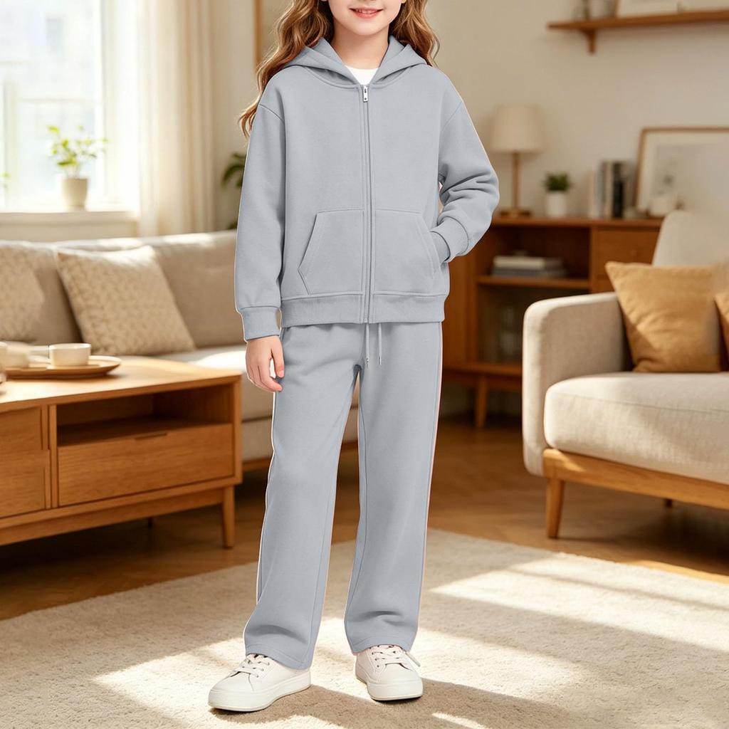 Youth Boys Girls Hooded Sweatshirt and Pants Set - Kids Sports Track Suit for Wear