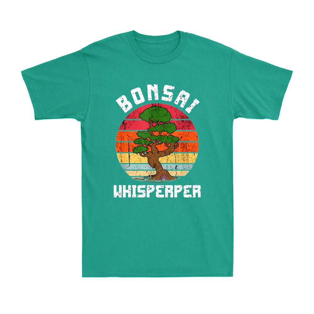 Bonsai Tree Funny Japanese Bonsai Tree Whisperer Vintage Sunset Unisexs TShirt