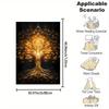 Golden Life Tree Pattern Flannel printed blanket suitable for all seasons suitable for living room office sofa and travel