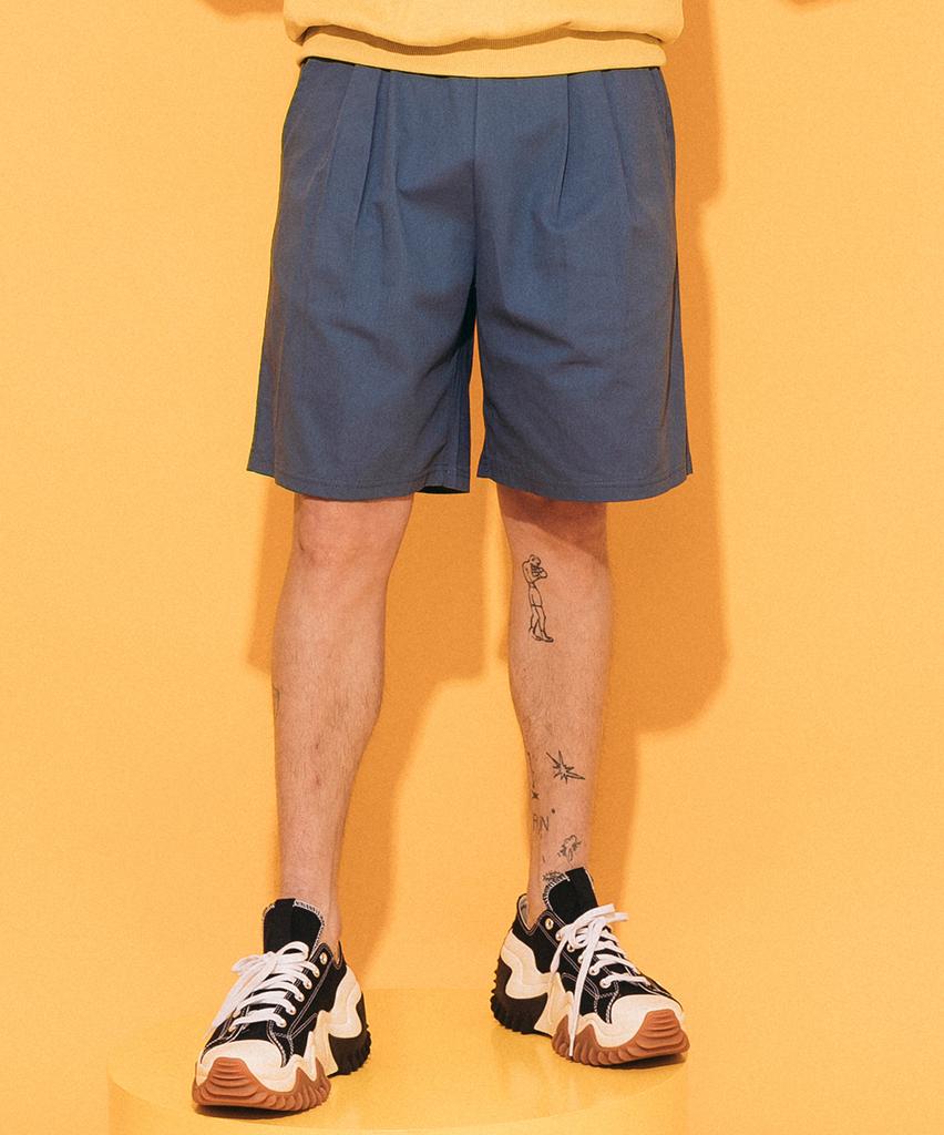 Peullaseukeu Basic Wide Half Pants -Bl
