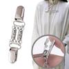 Sweater Clasp Fastener with Silver Tone Floral Center Detail and Double Spring Holders for Cardigan Neckline Shawl Scarf Styling, 1 Piece