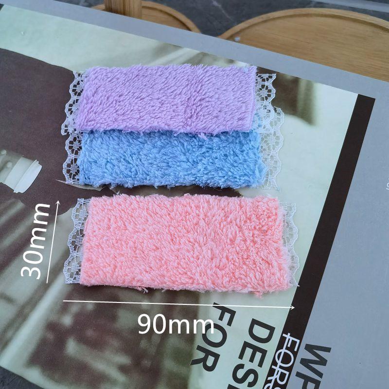 3Pcs/Set Dollhouse Mini Bathroom Lace Towel Bath Towel Model For Doll House Decor Kids Pretend Play Toys Diy Bathroom Ornaments