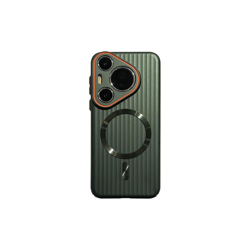 For Huawei Pura 70 Pro Plus Ultra Corrugated Plating Metallisk maling Magnetisk Anti-fingeravtrykk PC Støtsikker Anti-skli bakdeksel Deksel Shell