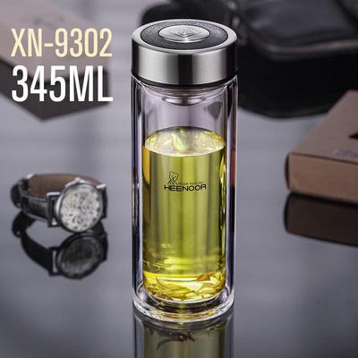 Zhishi Double Wall Glass Tea Cup with Lid
