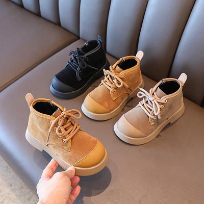 Girls Casual Shoes Non-slip Simple Children Fashion Boys Leather Boots Spring and Autumn Kids Cotton Shoes Non-slip