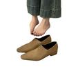 Retro British Style Square Head Small Leather Shoes Are Versatile, Commuting Is Not Tiring, Low-heeled Loafers, Lazy People Pedal Single Shoes.