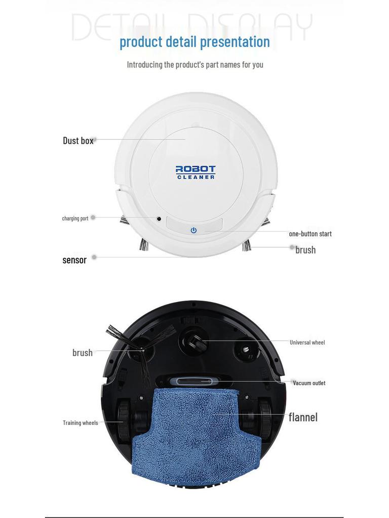 Smart Dual-Use Vacuum: Wet/Dry Mopping Robot - 3-in-1 Sweeping, Suctioning & Mopping Machine