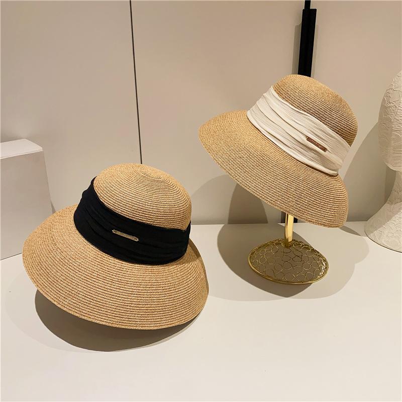 My Extreme Outdoor Activities Women's Japanese Style Floppy Straw Hat - Foldable Wide Brim Sun Protection For Beach Vacation 56-58Cm