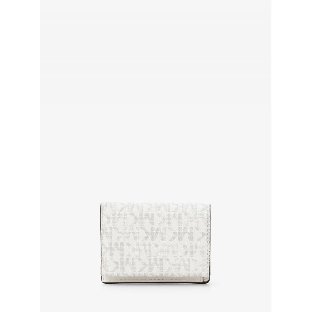 Michael Kors Greenwich Flap Tri Fold Extra Small Mk Signature 35f5ggrd0v1999 Optic White