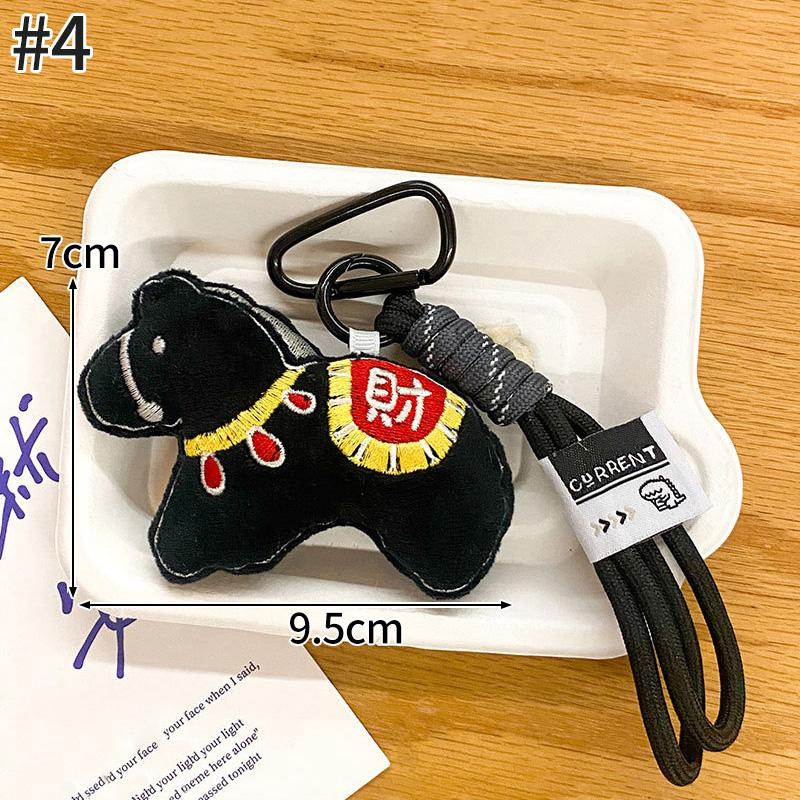 Cute Plush Horse Keychain Chinese New Year 2026 Hanging Pendant School Bag Lucky Spring Festival Couple Keyring Gifts