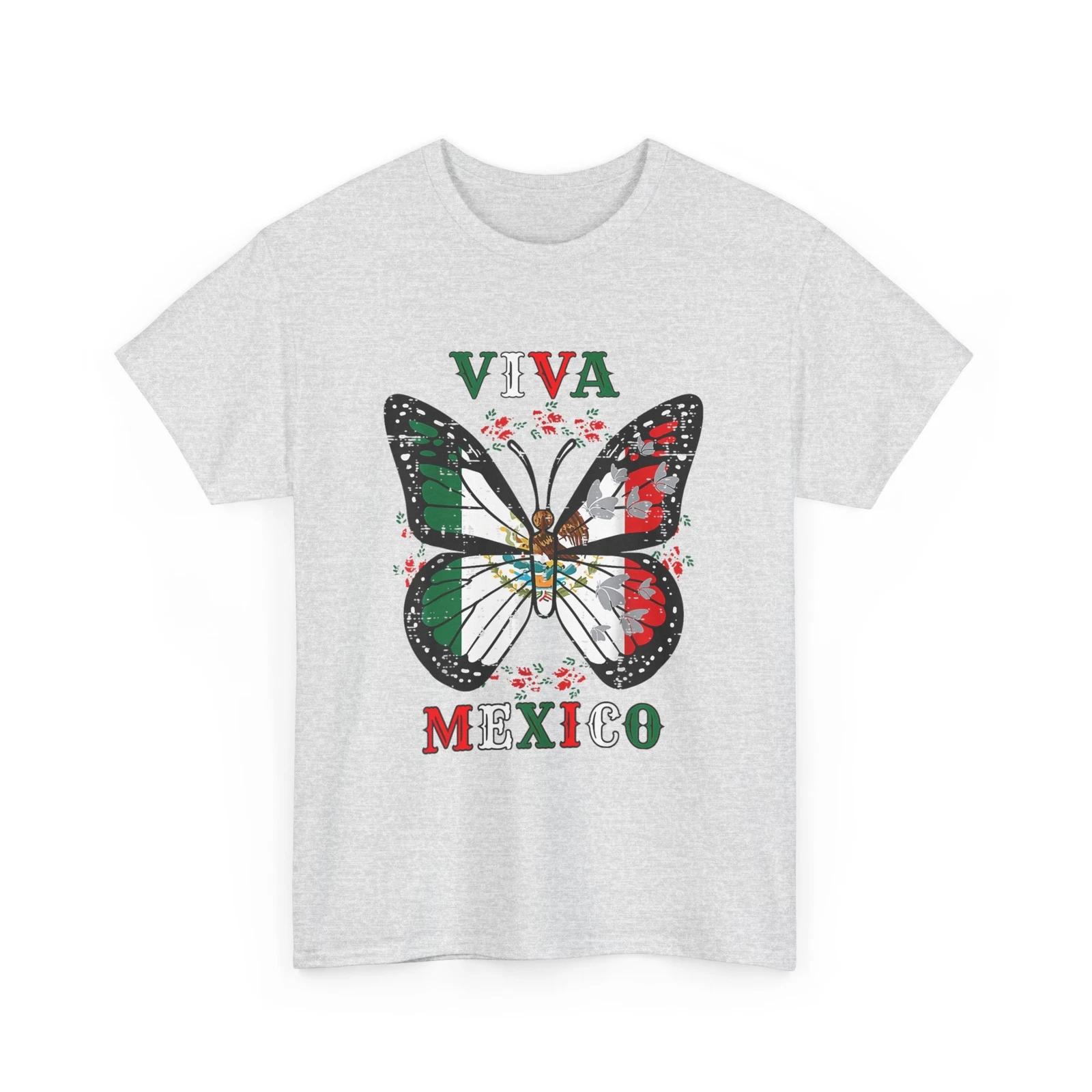 Viva Mexico Mexican Independence Day Butterfly flag Mexico T-Shirt S