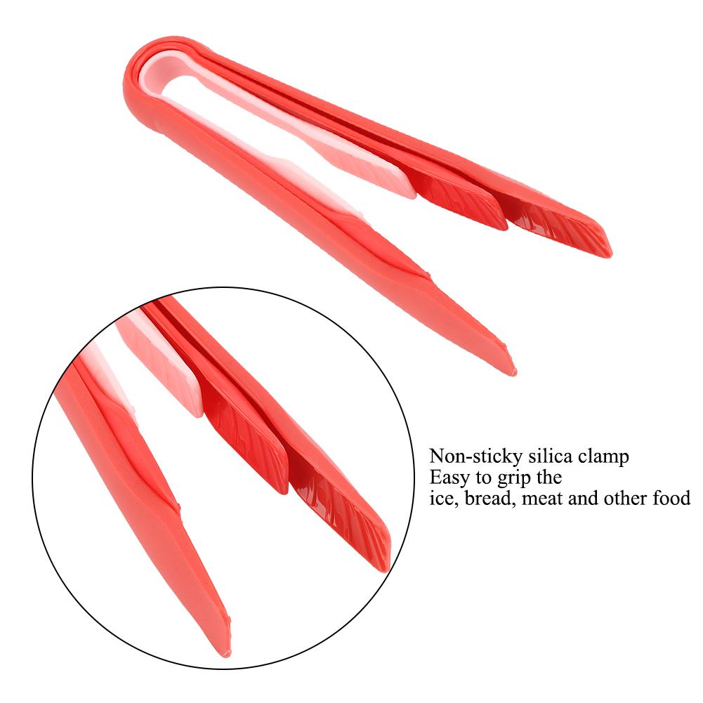 3 PCS Multifunctional Plastic Bread Tongs Food Clamps for Home Bakery (Red)