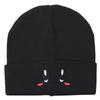 Simple Hat Knit With Big Eyed Smiling Face Embroidery Design For Outdoor Daily
