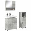 Bathroom Furniture Set Wall Mounted 3 Pcs Concrete Grey Particleboard