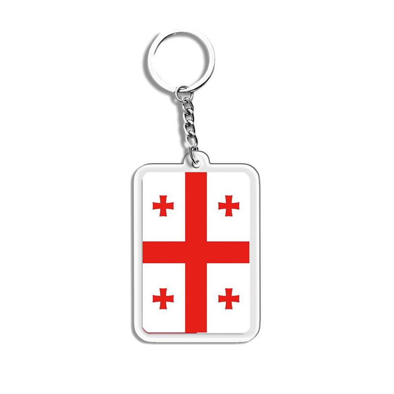 Acrylic Keychain Country Flags Collection United States Spain Russia France For Car Key Bag Gift Souvenir