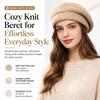 Soft Winter Woolen Beanie Elastic French Style Cap Plush Thermal Headwear Knit Beret Hat  Students