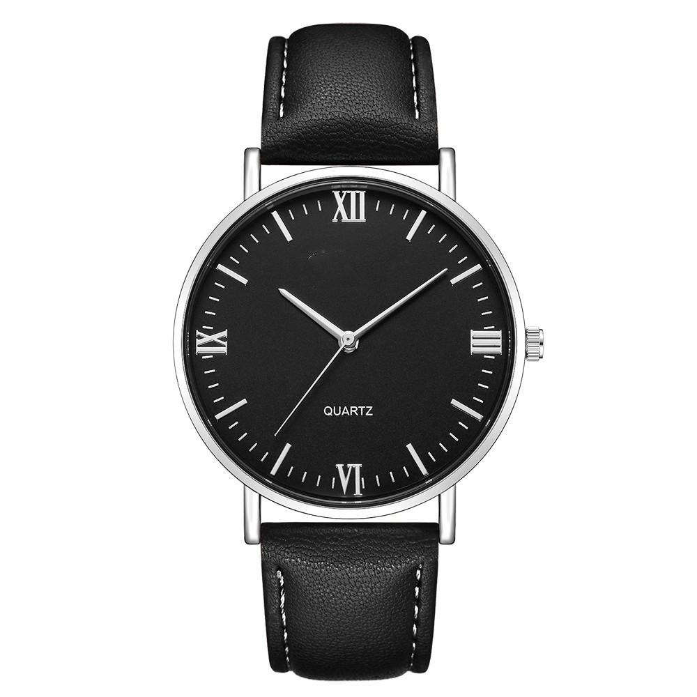 Men'S Roman Scale Ultra-Thin Quartz Belt Watch, Versatile Simple Casual Men'S Watch Student Watch
