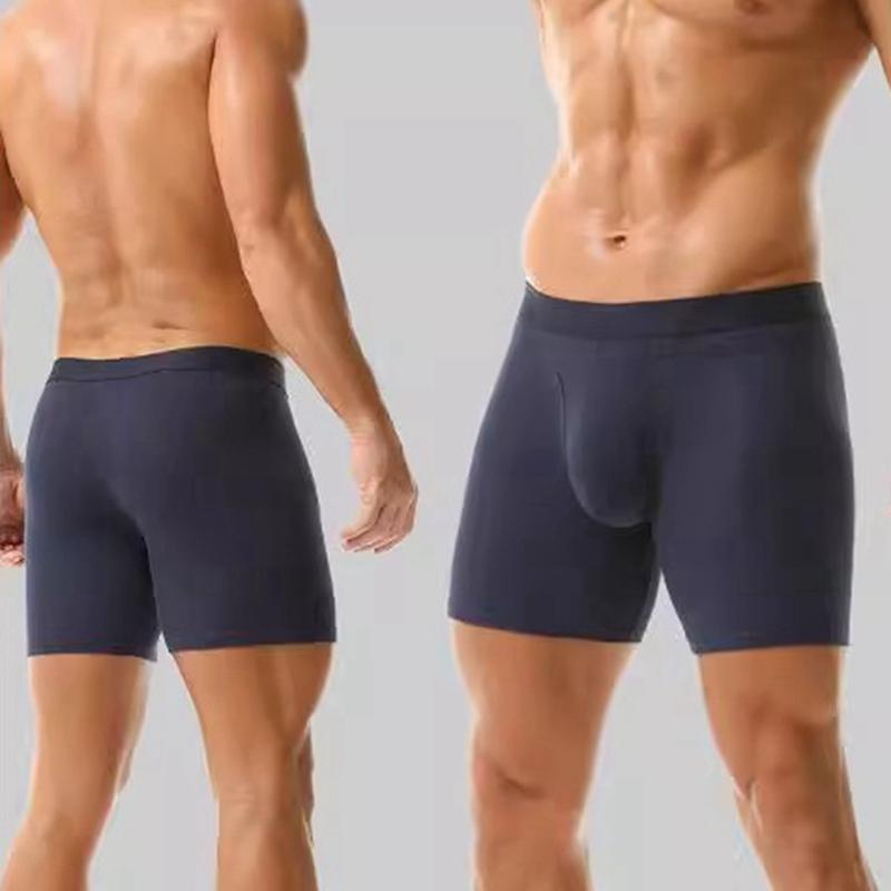 Men's Large Size Breathable and Comfortable Cotton Boxer Antibacterial Mid-Rise Solid Color Panties