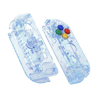 Capa protetora para controle portátil eXtremeRate para Switch, carcaça transparente para Switch OLED com conjunto completo de botões (versão de direção) Joy-Con, [Glacier