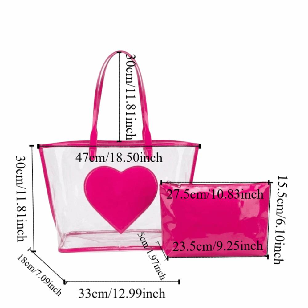 Versatile Transparent Handbags Large Capacity Beach Bag Jelly Color Shoulder Bag  Trendy Fashion