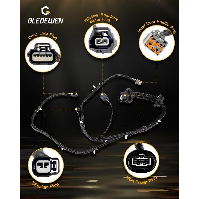 Door Jumper Wire Assembly, Left Rear Driver Side Door, Compatible with 2009-2014 Ford F150 Crew Cab, LH Rear Door Jumper Wiring Harness, Replace#