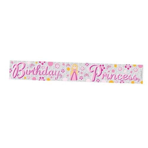 Apac Birthday Princess Foil Holographic Banner
