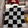 Glitter Checker Flannel Blanket Warm Soft Halloween Christmas Couch Warm Cozy Decorative Decor Gift For All Season
