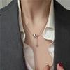 Silver color Sparkling Clavicle Chain Ball Choker Necklace For Women Rond Tassel Fine Jewelry Wedding Party Birthday Gift