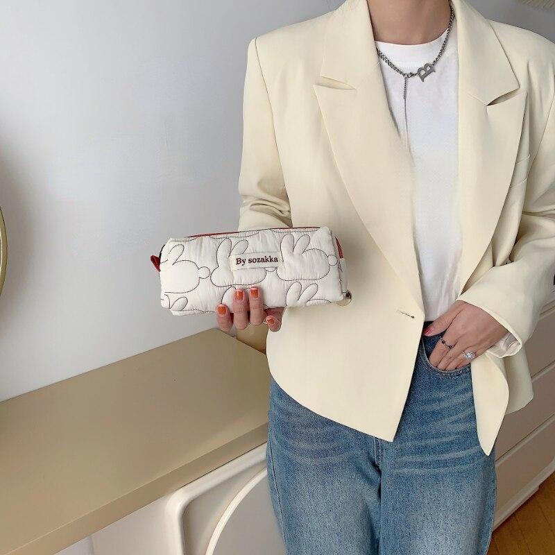 Rabbit Pencil Case Bags Large Capacity Organizer Clutch Bags Portable Fashion Simple Kawaii School Pencil Case