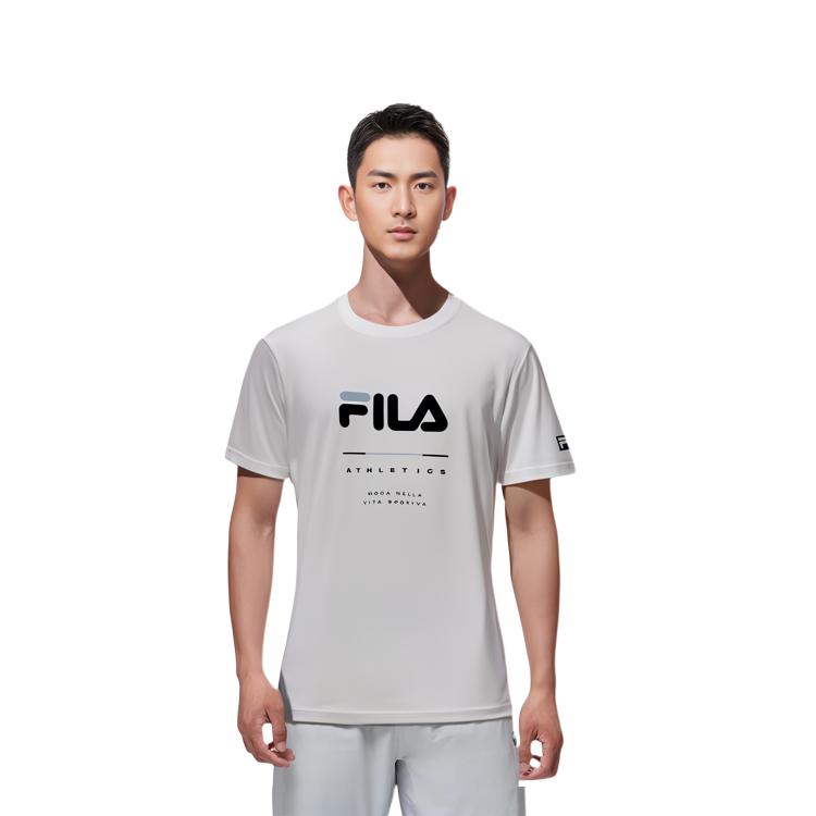 Fila Basic Simple Sports Fitness Round Neck Short Sleeve T-Shirt Men Tops White A11M331104FWT