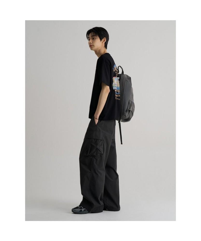 8SECONDS Cotton Nylon Wide Fit Cargo Pants Ash