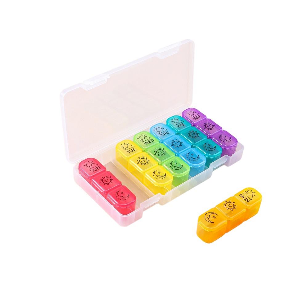New Portable Travel Large Compartments Pill Cases Box Organizer 7 Days 21 Grids 3 Times One Day for Vitamins Medicine Fish Oils
