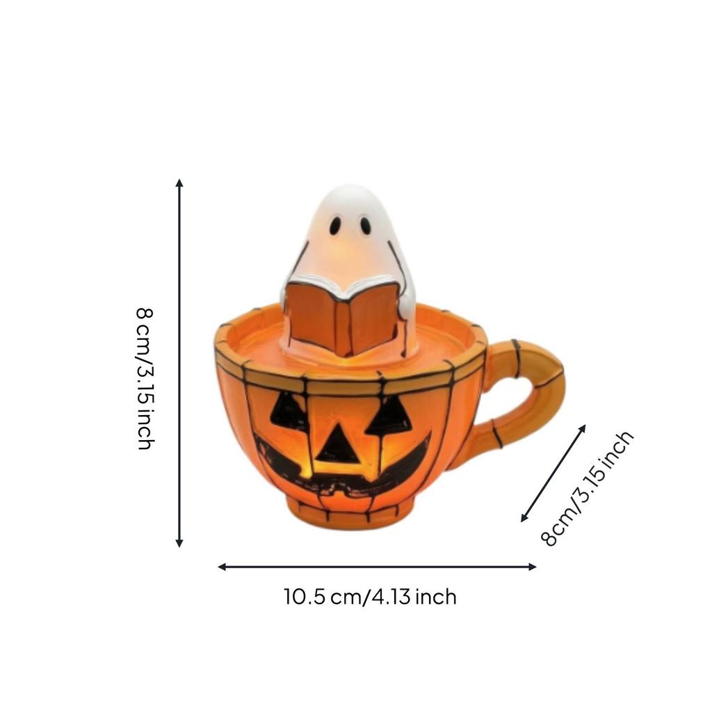 Decorative Lamp Spooky Tabletop Ornament with Light Compact for Bookshelf, Party