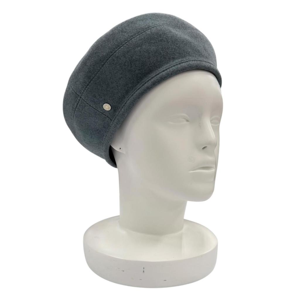 Excellent HERMES Beret Saint-Honoré Clou De Selle Serie Metal Cashmere Women 58 Used