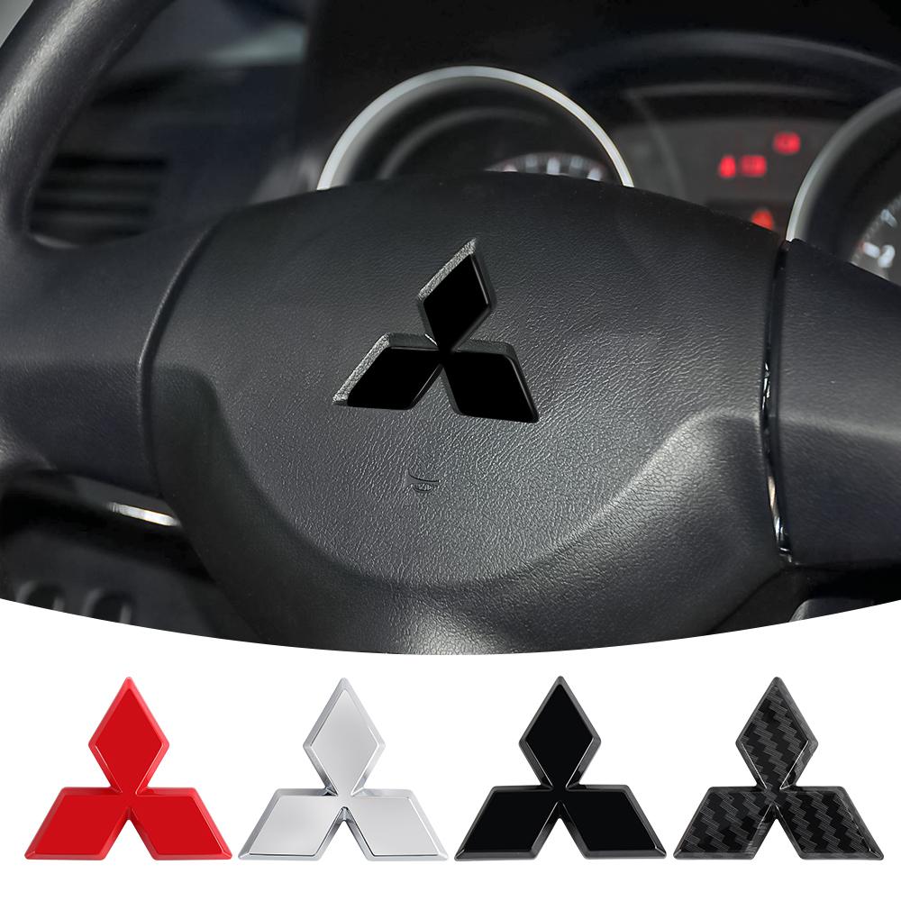 zjvc8 ABS Car Steering Wheel Badge Sticker Decoration Accessories For Mitsubishi 9 Ralliart EX Colt Outlander Pajero Lancer Eclipse X