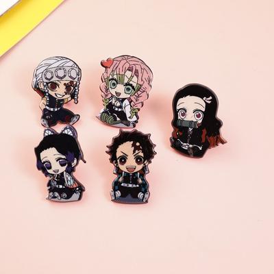1Pcs Demon Slayer Acrylic Pins Cartoon Anime Lapel Badge Pins Brooch Backpack Diy Decoration For Friend Gifts