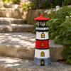 Solar Lighthouse Statue Light, Decorative Solar Garden Light, Waterproof Outdoor Solar Lighthouse Lamp for Patio Lawn Pathway