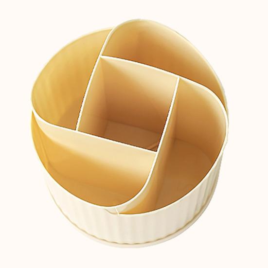 360 Drehbarer Make-up-Pinselhalter 5 Fächer Kosmetik-Organizer Blumendesign Drehender Make-up-Pinselbecher Stifthalter für Schminktisch Eyeliner Augenbrauenstifte