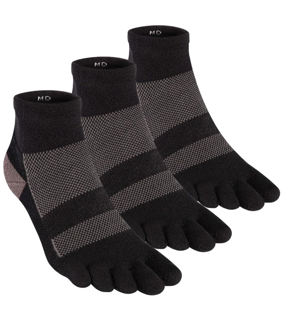 WIOIW Men's Coolmax Five-Toe Socks, Towel Fabric, Business, Thick Pile Sole, Sports, Running, Durable, 3-Pair Set