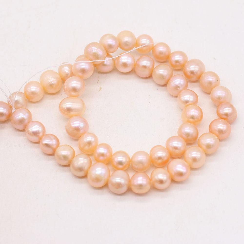 1String, Subcircle Natural Freshwater Pearls, 8-9mm Pink Pearl Beads for Jewelry Making DIY Crafts, Birthday Wedding Gifts, 36cm