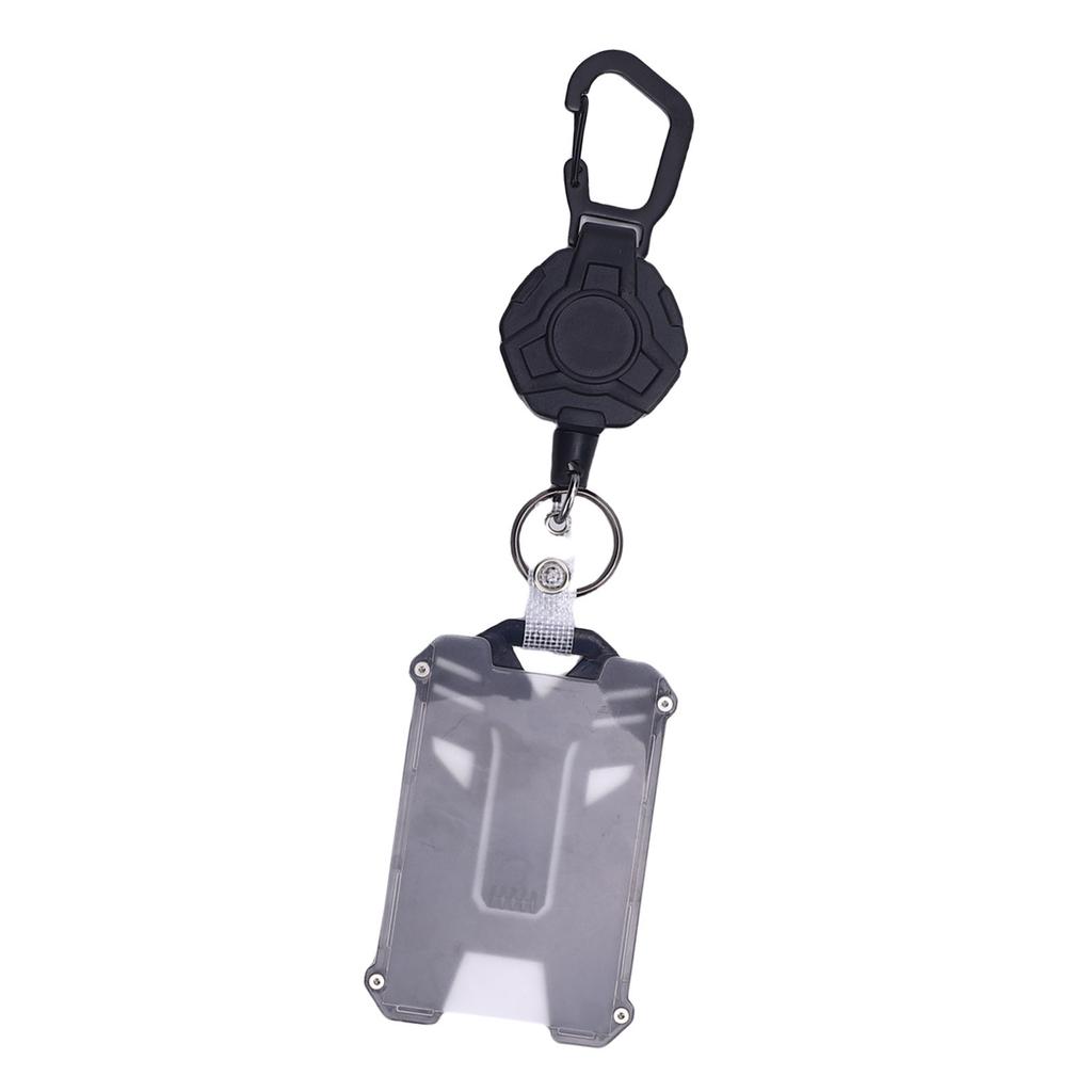 2 Pack Retractable Keychain Carabiner Badge Holder Steel Cord Anti Loss ID Card Holder Badge Reel
