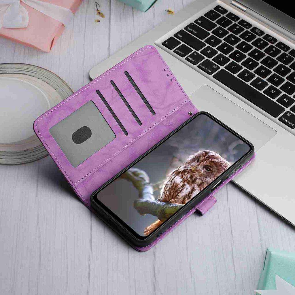8-Color Owl Embossed Pattern Wallet Case for Samsung Galaxy A12 A15 A26 S20-S25...,Flip Card Design