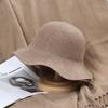 NEW Fedora Hat Women's Autumn Wave Curled English Retro Versatile Fisherman Hat Fashion Hepburn Woolen Top Hat