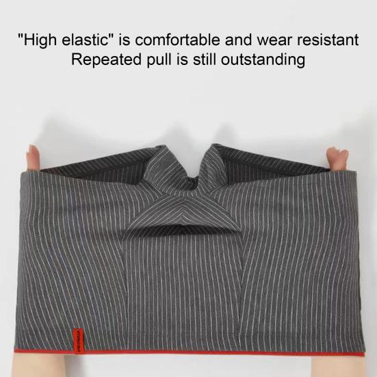 Men Boxer Underwear Mid-rise Elastic Waistband Striped Print Shorts Briefs U-Convex 3D Cut Panties Daily Wear