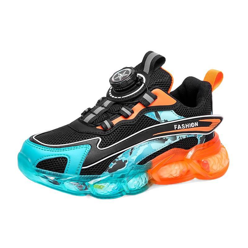 Boys shoes summer 2025 new children's non-slip breathable mesh leather versatile boys sports running shoes tide