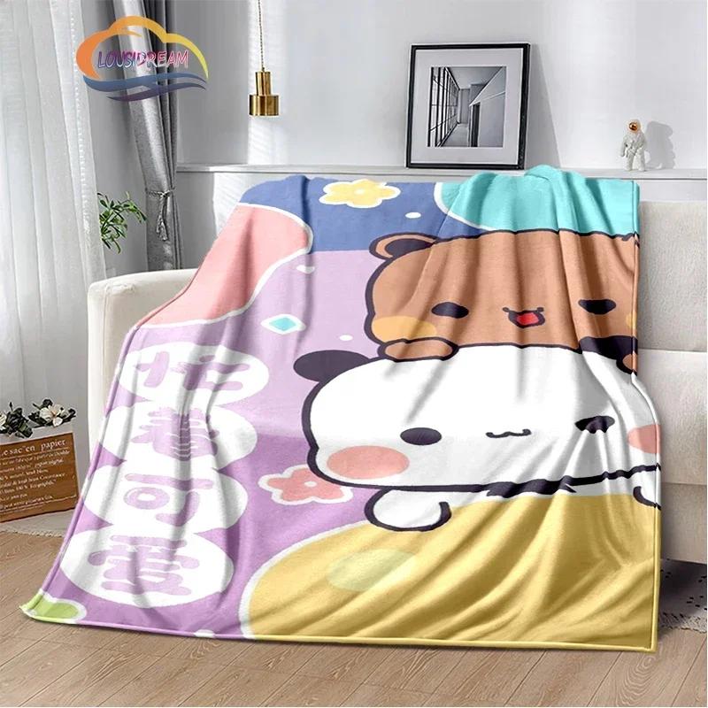 Cartoon Print Bear and Pa Blanket Cute Bubu  Dudu Series  Kids Warm Flannel Soft Comfortable Home Bed