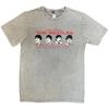 The Beatles Stone Wash T-Shirt: Candlestock Park Heads (Grey) OFFICIAL NEW
