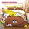 LINE FRIENDS Playful Bedding Set Duvet Cover Pillowcase No Filler, Soft Home Bedroom Decor, Perfect Gift for Fans.chl